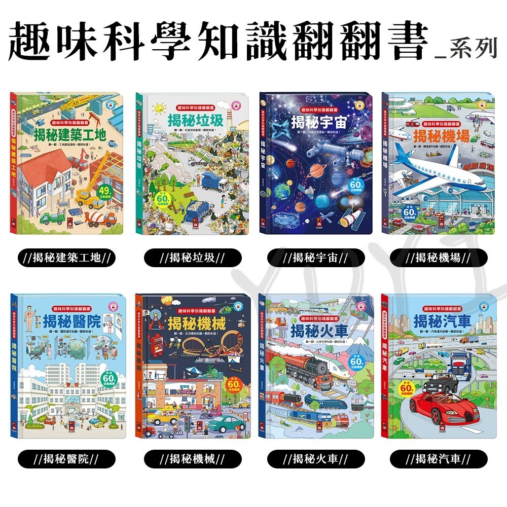 知識遊戲書｜趣味科學知識翻翻書 揭秘建築工地/揭秘垃圾/揭秘宇宙/揭秘機場/揭秘醫院/揭秘機械/揭秘火車 風車圖書-細節圖10