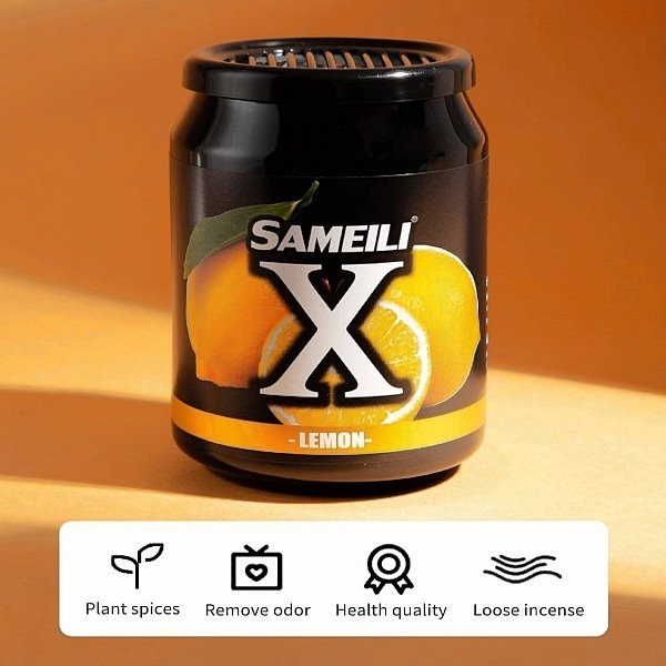 和霆車部品中和館—SAMEILI X 消臭芳香膏 小黑罐 車用芳香劑 淡雅黑冰 麝香琥珀 經典梔子花 清爽檸檬 220g-細節圖5