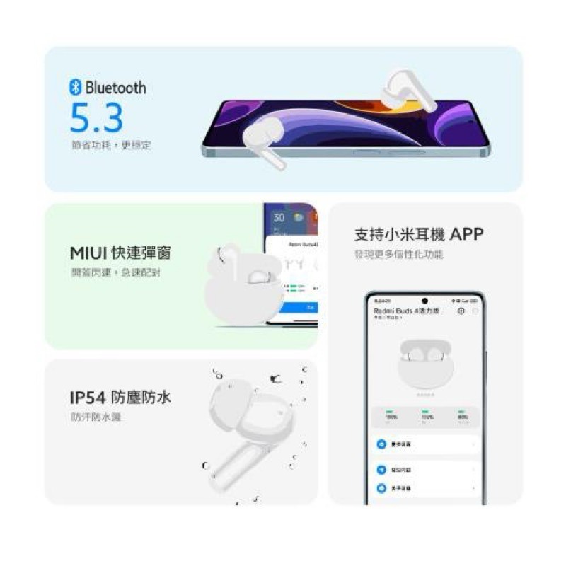 新莊小米 Redmi Buds 4 活力版 藍牙耳機 通話耳機-細節圖4