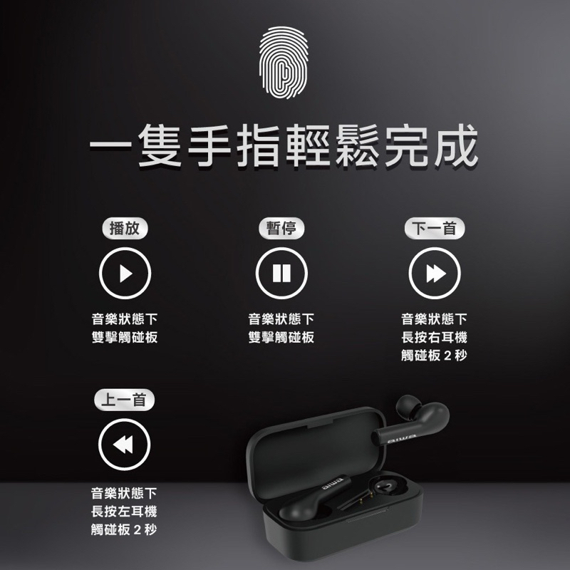 75海 AIWA 日本愛華 真無線藍牙耳機 AT-X80R-細節圖4