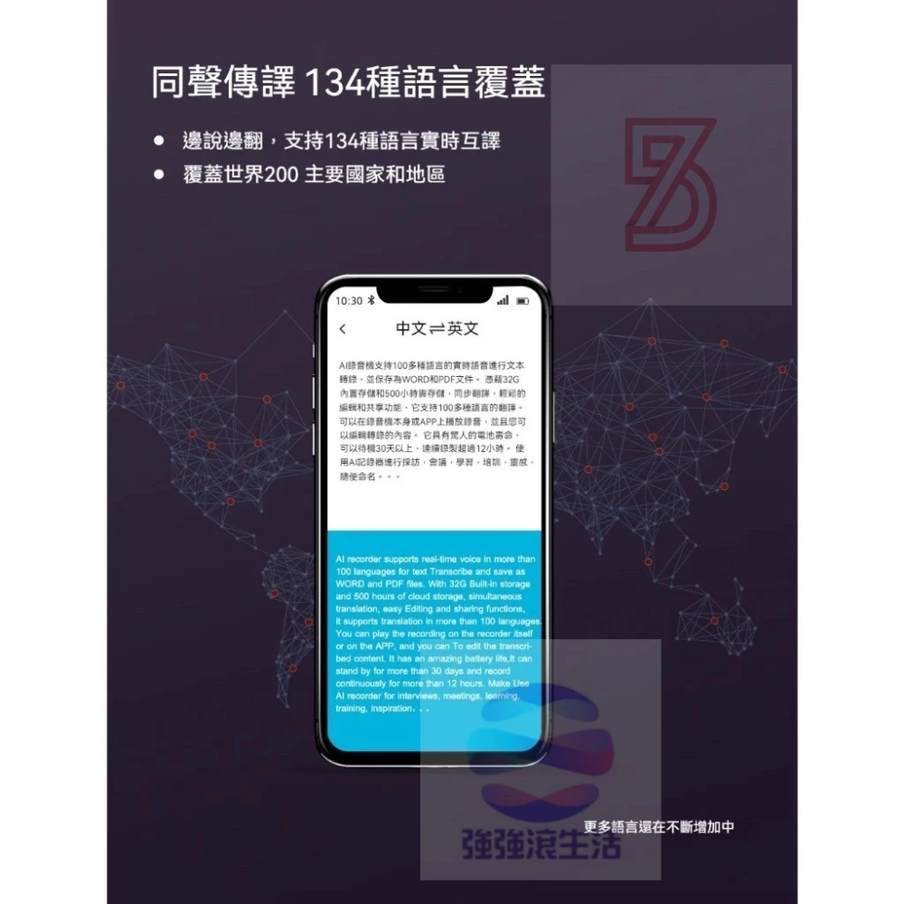 Wooask 3in1 AI錄音翻譯筆 智慧錄音筆 逐字稿 翻譯 成文字檔 16G-細節圖4