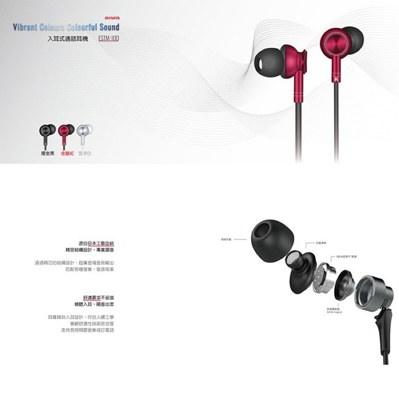 AIWA 日本愛華 Hi-Res 有線耳機 ESTM-100 入耳式通話耳機 強強滾健康-細節圖2