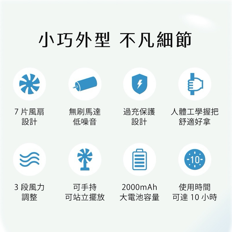 75海 AIWA 日本愛華手持小電風扇 FH7DG DW-細節圖3