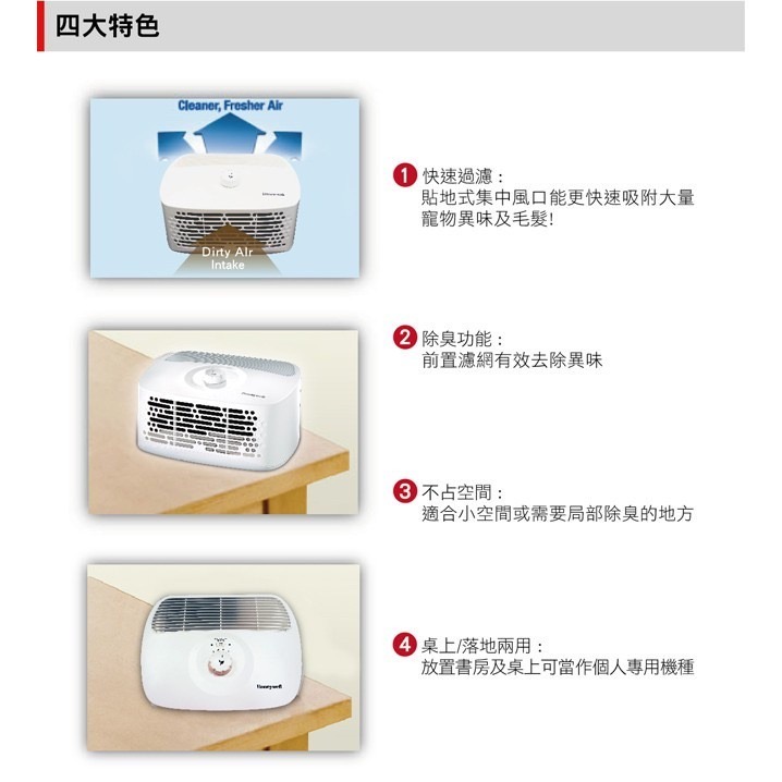 🍎美國Honeywell 空氣清淨機＋濾芯 4.6坪 除臭HHT270WTWD1 HHT270 空氣淨化-細節圖7
