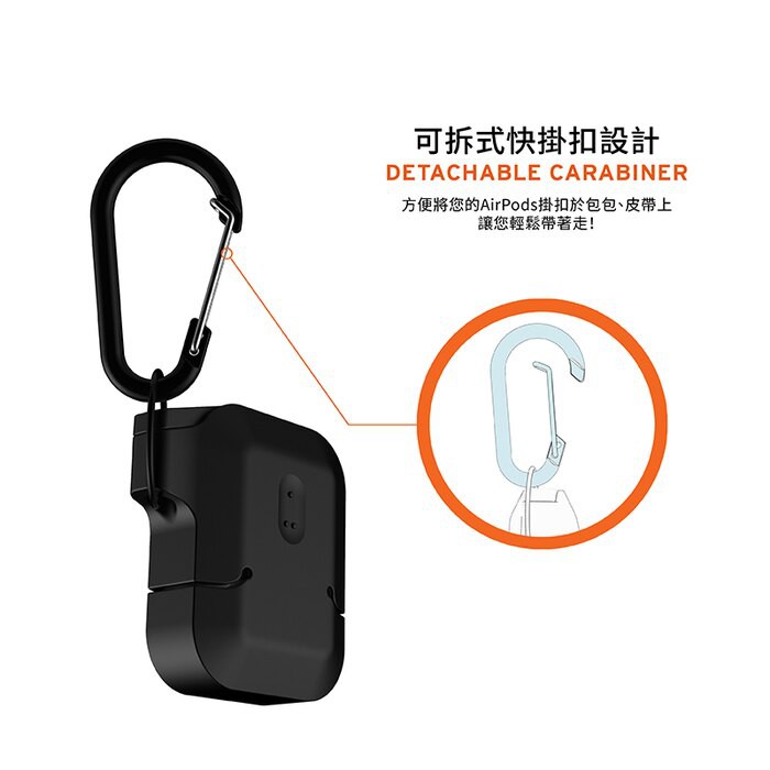 UAG AirPods 耐衝擊防水防塵保護殼-極黑 / 黑 www-細節圖7