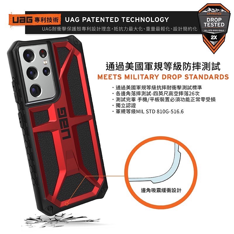 預購 UAG Galaxy S21 Ultra 頂級版耐衝擊保護殼 美國軍規防摔殼 手機殼-細節圖3