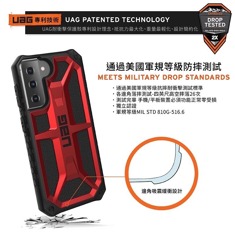 新莊【UAG】Galaxy S21+頂級版耐衝擊保護殼 美國軍規 防摔殼 手機殼 皮套 強強滾健康-細節圖2