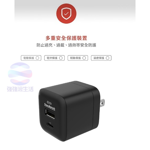 強強滾生活~SOODATEK 25W PD快充充電器 迷你Usb充電供應器 豆腐頭-細節圖5