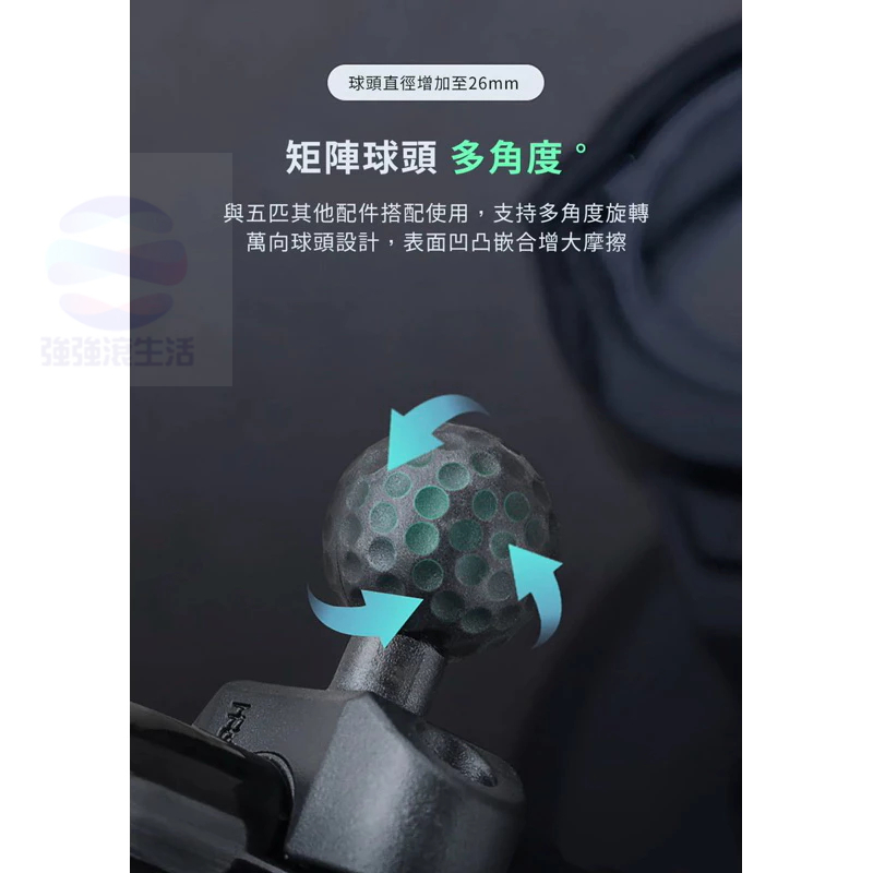 強強滾p 五匹 MWUPP osopro系列專用 圓管固定緊箍球頭底座配件(ZPZ911) 公司貨-細節圖3