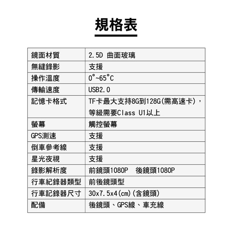 送64G PAIPAI拍拍 GSY13XW 12吋星光前後1080P聲控式電子後照鏡行車紀錄器 GPS 強強滾健康-細節圖9