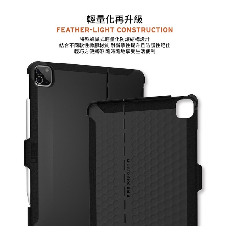 新莊 UAG iPad Pro 12.9吋(2021)耐衝擊巧控鍵盤專用保護殼-黑 平板電腦保護套-細節圖5