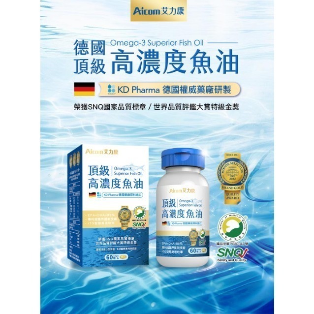 Aicom艾力康 德國超臨界頂級高濃度魚油(60粒/瓶)-細節圖2