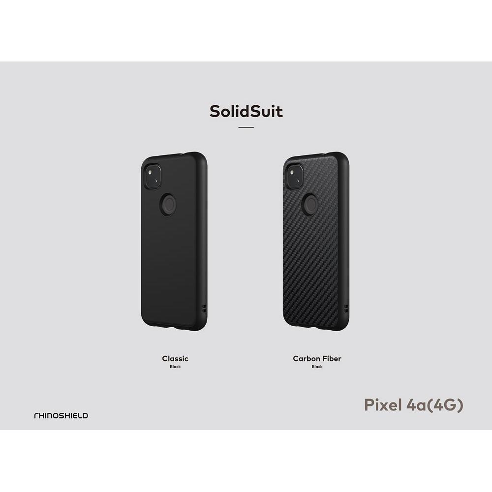 犀牛盾▸Google Pixel 4a(5G) SolidSuit碳纖維/經典黑防摔背蓋手機殼