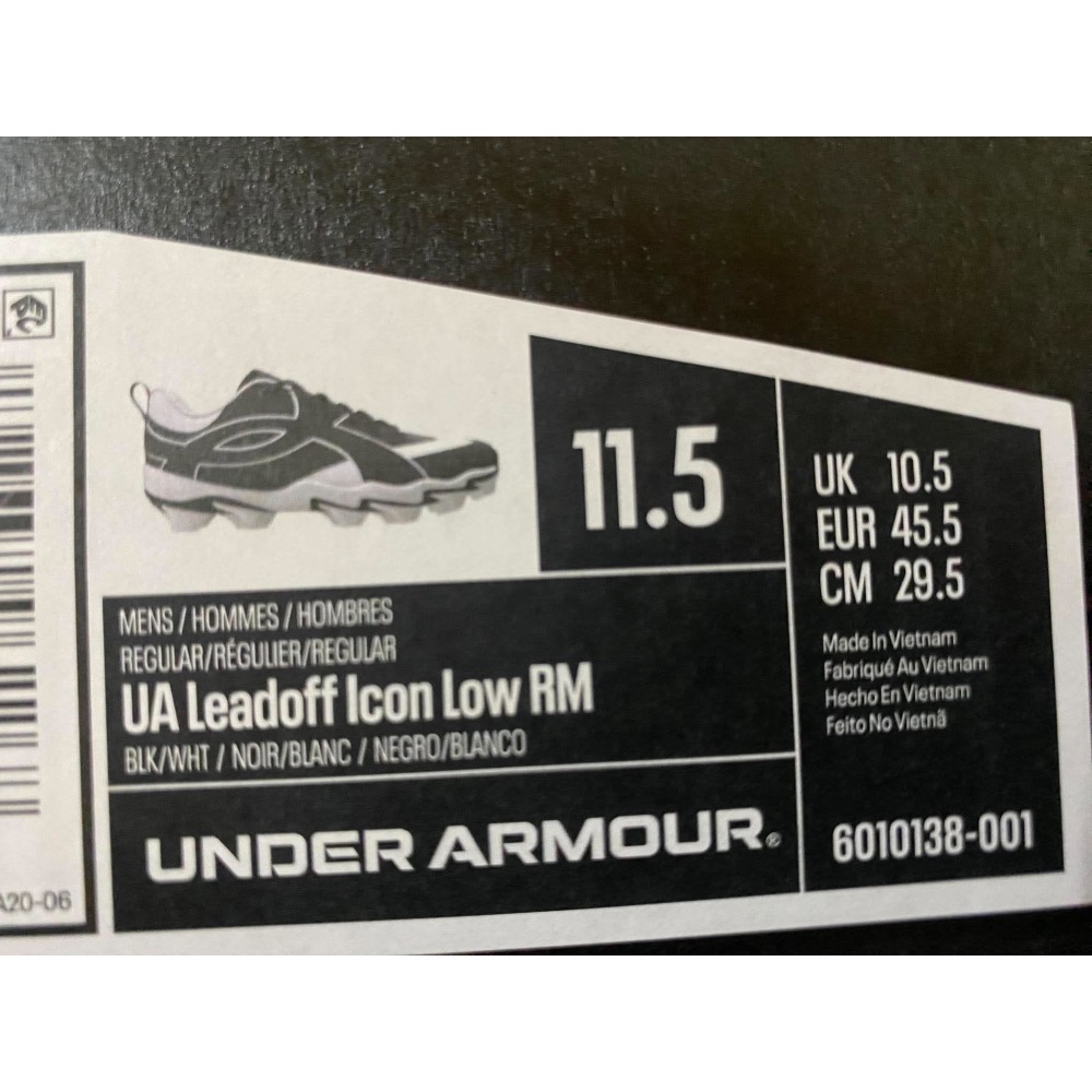 【WTC雜貨舖】UNDER ARMOUR LEADOFF ICON LOW RM 壘球膠釘鞋 6010138-001-細節圖3