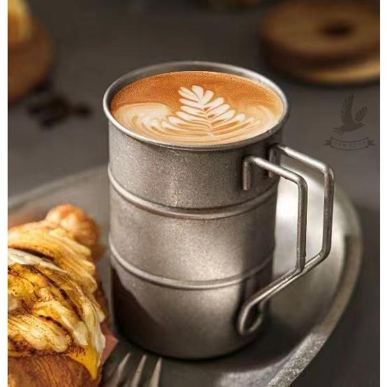 【酒桶杯】復古不鏽鋼杯 304不鏽鋼杯 不鏽鋼杯 不鏽鋼杯露營 不銹鋼杯 不鏽鋼馬克杯 經典不鏽鋼杯 手工打酒桶不鏽鋼杯-細節圖4