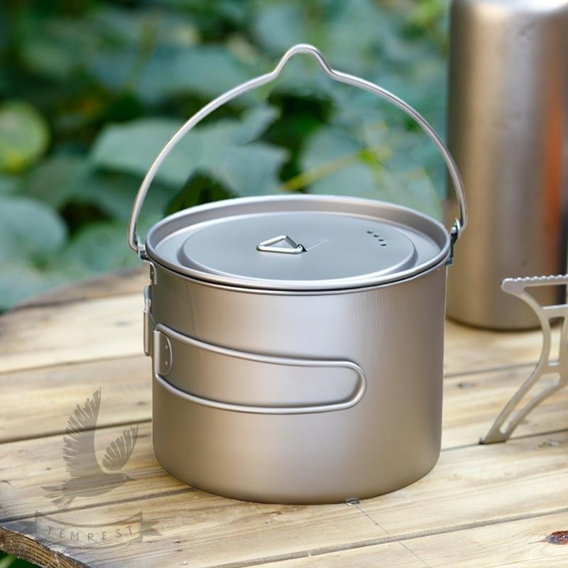 【可火烤】鈦吊鍋 火烤鍋 鈦燉鍋 鈦煎鍋 平底湯鍋 鈦烤鍋 鈦吊鍋 戶外鍋具 登山炊具 露營 輕量無毒 鈦折疊U型提手吊-細節圖2