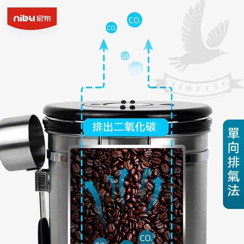 【送量勺】咖啡豆密封罐 不鏽鋼咖啡豆密封罐 密封罐 真空密封罐 咖啡密封罐奶 粉密封罐 奶粉密封罐 茶叶密封罐 單向排氣-細節圖3