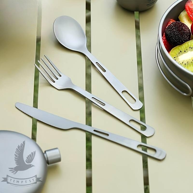 【送戰術掛勾】露營純鈦餐具 鈦筷子 鈦叉 露營用品 純鈦 鈦餐具組 純鈦刀 露營 旅行餐具 鈦湯匙 鈦餐具-細節圖3