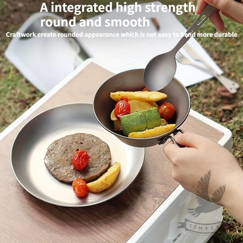 【送戰術掛勾】露營純鈦餐具 鈦筷子 鈦叉 露營用品 純鈦 鈦餐具組 純鈦刀 露營 旅行餐具 鈦湯匙 鈦餐具-細節圖4