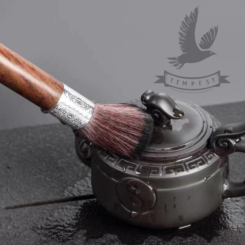 【不掉毛】咖啡清潔刷 茶盤刷 清潔鬃毛刷 毛刷 鬃毛刷 咖啡粉毛刷 磨豆機專用刷 茶洗筆 茶刷 養壺筆 黑檀木 花梨木-細節圖2