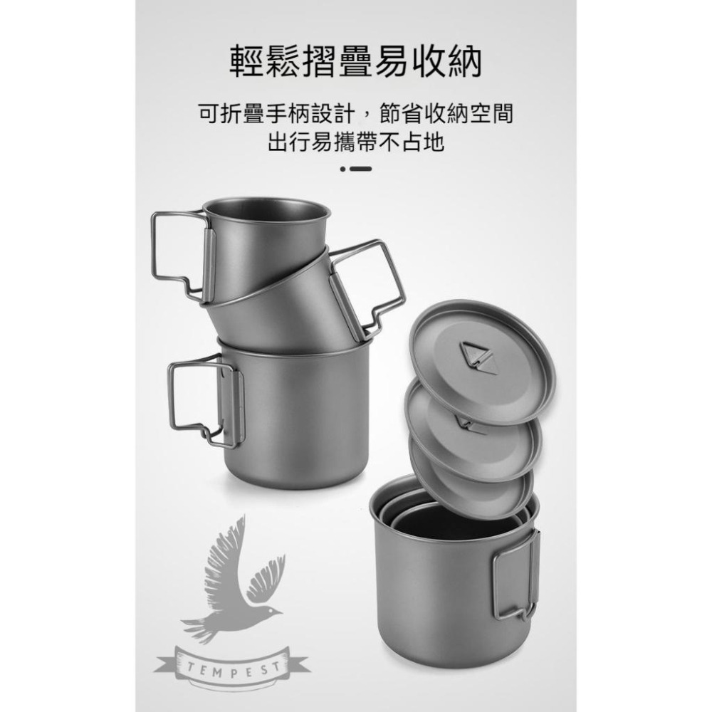 【附贈蓋子】純鈦輕量雙把手水杯 鈦杯 鈦金屬杯 登山鈦杯 露營鈦杯 鈦餐具 雪峰鈦杯 環保杯 登山杯子 露營用品 鈦水杯-細節圖2