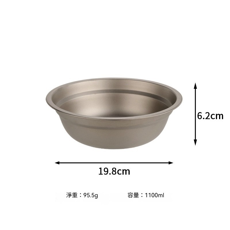 TEMPEST 純鈦沙拉碗 200~2000ml 純鈦碗 純鈦大碗公 純鈦小碗 純鈦碗 純鈦露營碗 純鈦湯碗 純鈦戶外碗-規格圖9