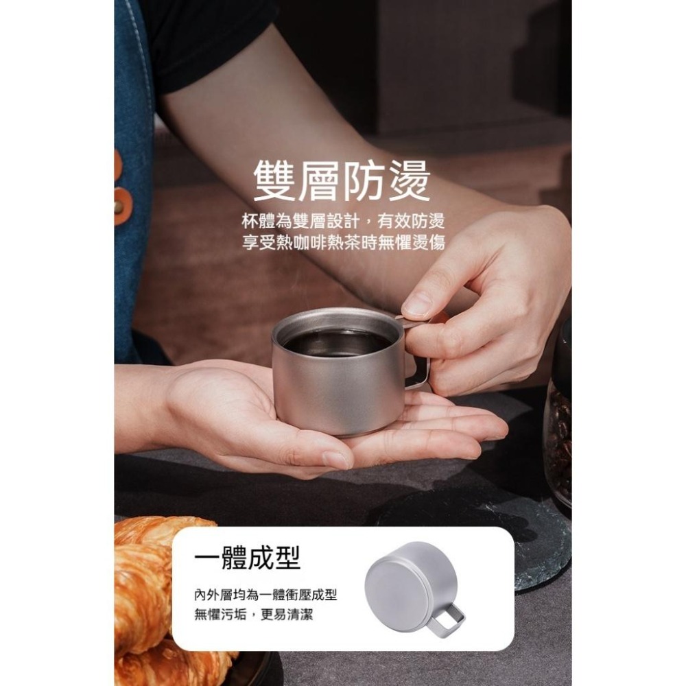 TEMPEST 純鈦義式咖啡杯 6.3x4.3cm 純鈦義式雙層杯 鈦金屬義式雙層杯 高端義式雙層杯 便攜義式雙層杯-細節圖4
