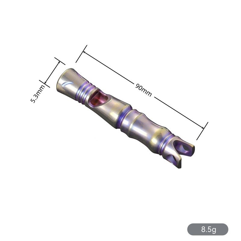 TEMPEST 鈦合金求生口哨 5.3x9cm 鈦合金口哨 緊急口哨 高頻求生口哨 隨身口哨 戶外口哨 登山口哨-規格圖8