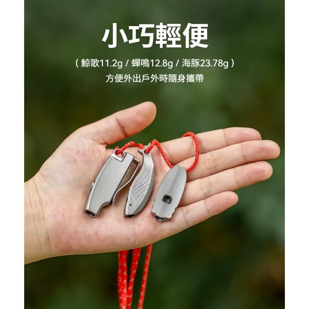 TEMPEST 純鈦求生口哨 5.5x1.4cm 純鈦口哨 輕量純鈦口哨 鈦金屬口哨 求生笛 防身口哨 純鈦戶外口哨-細節圖6