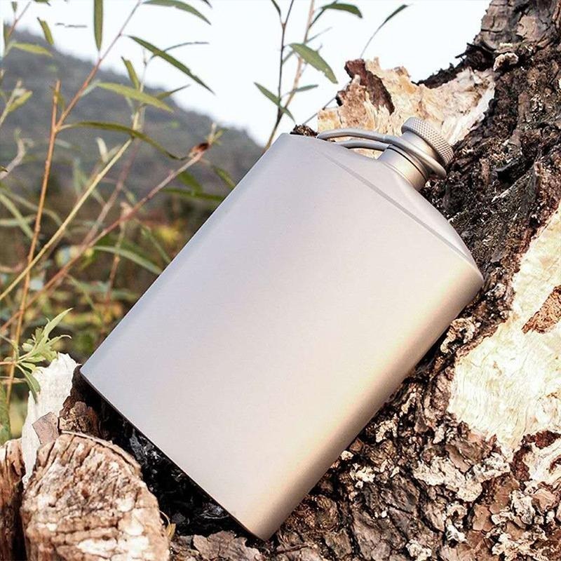 TEMPEST 純鈦酒壺 附漏斗 220~260ml 圓酒壺 酒壺 便捷迷你壺 隨身扁酒壺 便攜酒壺 酒壺瓶 酒瓶 酒壺-細節圖8
