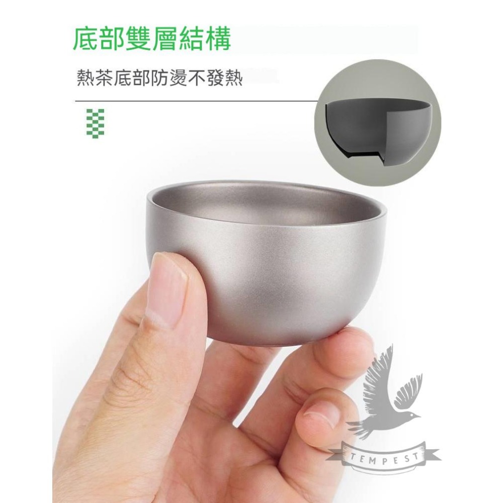 TEMPEST 純鈦雙層茶杯 40ml 純鈦小茶杯 純鈦茶杯 純鈦小酒杯 酒杯飲 茶小杯 功夫茶杯 茶杯 茶碗 純鈦水杯-細節圖3