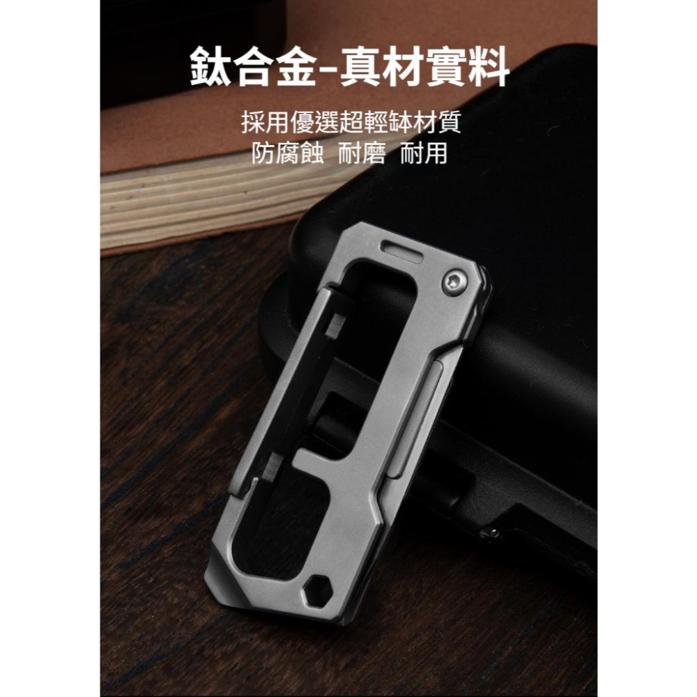 TEMPEST 鈦合金工具刀 6x2.5cm 鈦合金美工刀 多功能工具刀 EDC工具刀 鈦合金開箱刀 戶外工具刀 鈦合金-細節圖5