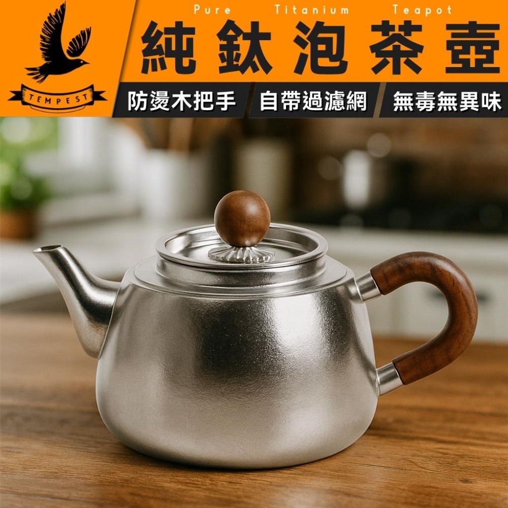 TEMPEST 純鈦泡茶壺 360ml 純鈦茶壺 純鈦功夫茶壺 純鈦煮茶壺 純鈦燒水壺 純鈦手沖壺 純鈦旅行-細節圖2