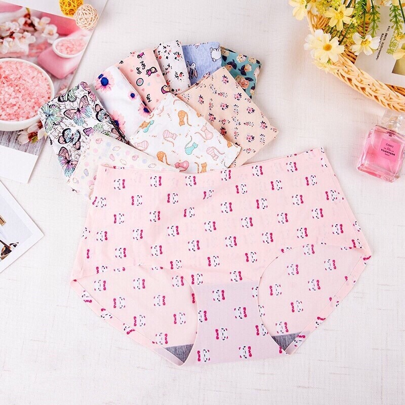 現貨 冰絲無痕女生內褲 純棉 網孔 透氣 甜美 性感 內褲 涼感 舒服 中低腰 多款花色 隨機出貨-細節圖3