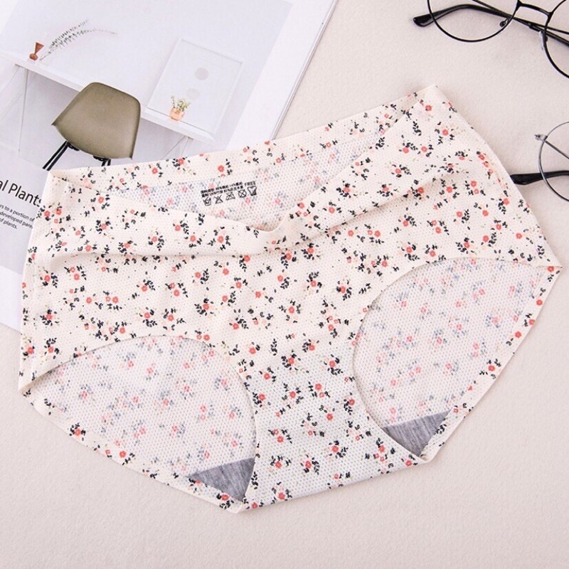 現貨 冰絲無痕女生內褲 純棉 網孔 透氣 甜美 性感 內褲 涼感 舒服 中低腰 多款花色 隨機出貨-細節圖5