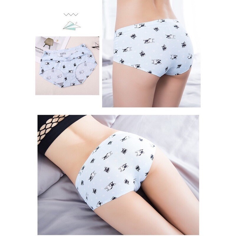 現貨 冰絲無痕女生內褲 純棉 網孔 透氣 甜美 性感 內褲 涼感 舒服 中低腰 多款花色 隨機出貨-細節圖7