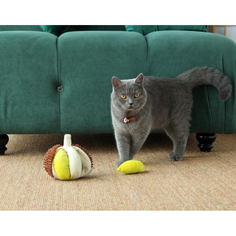 HOMIA🇯🇵日本Kashima榴槤捏捏叫發聲貓狗玩具含貓薄荷球磨牙自嗨耐咬解悶神器-細節圖3