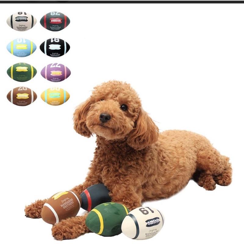HOMIA🇯🇵日本Mandarine brothers 日本寵物響聲乳膠玩具狗狗互動解悶橄欖球多色戶外耐咬啃-細節圖3