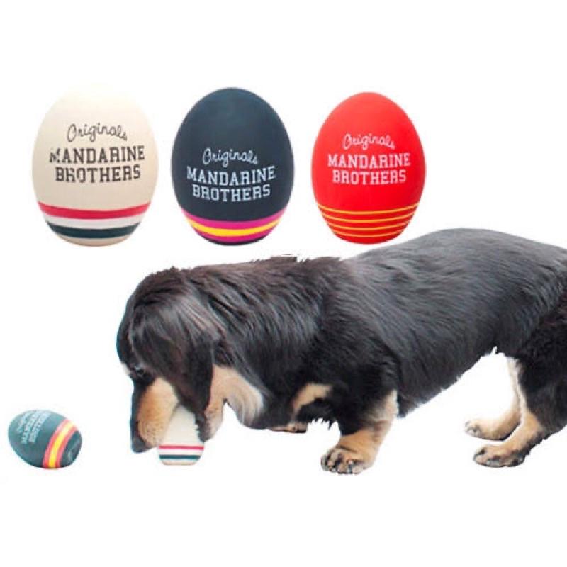 🇯🇵日本Mandarine Brothers 蛋型乳膠狗狗玩具響音耐咬解悶磨牙發聲球-細節圖6
