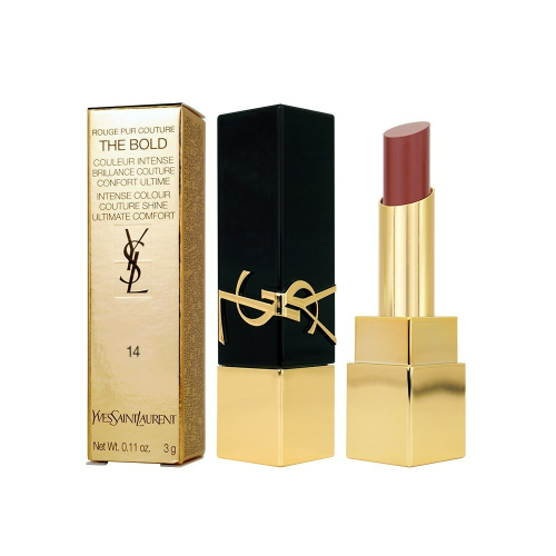 [福利品]YSL 奢華緞面釉惑唇膏(3g) [黑金方管]#14 至裸紀元-盒損【Try it】