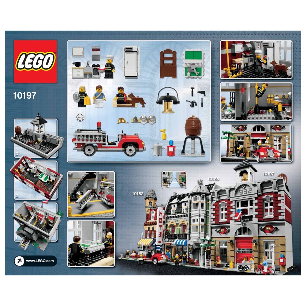 ＊限宅配＊【積木樂園】樂高 LEGO 10197 Fire Brigade 古典消防局 絕版品-細節圖2