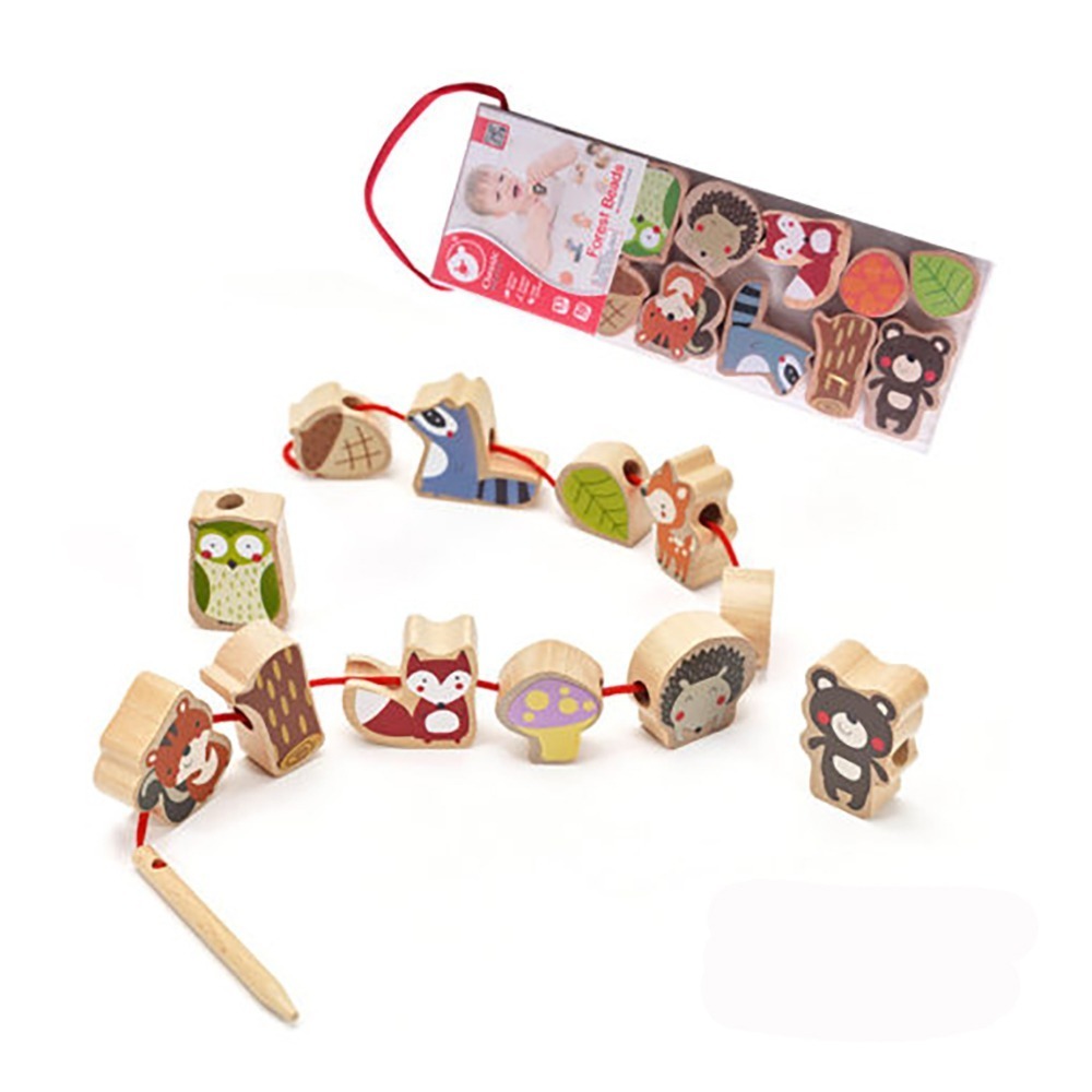 【德國 classic world 客來喜經典木玩】幼兒木製串珠-森林款《3634》-細節圖2