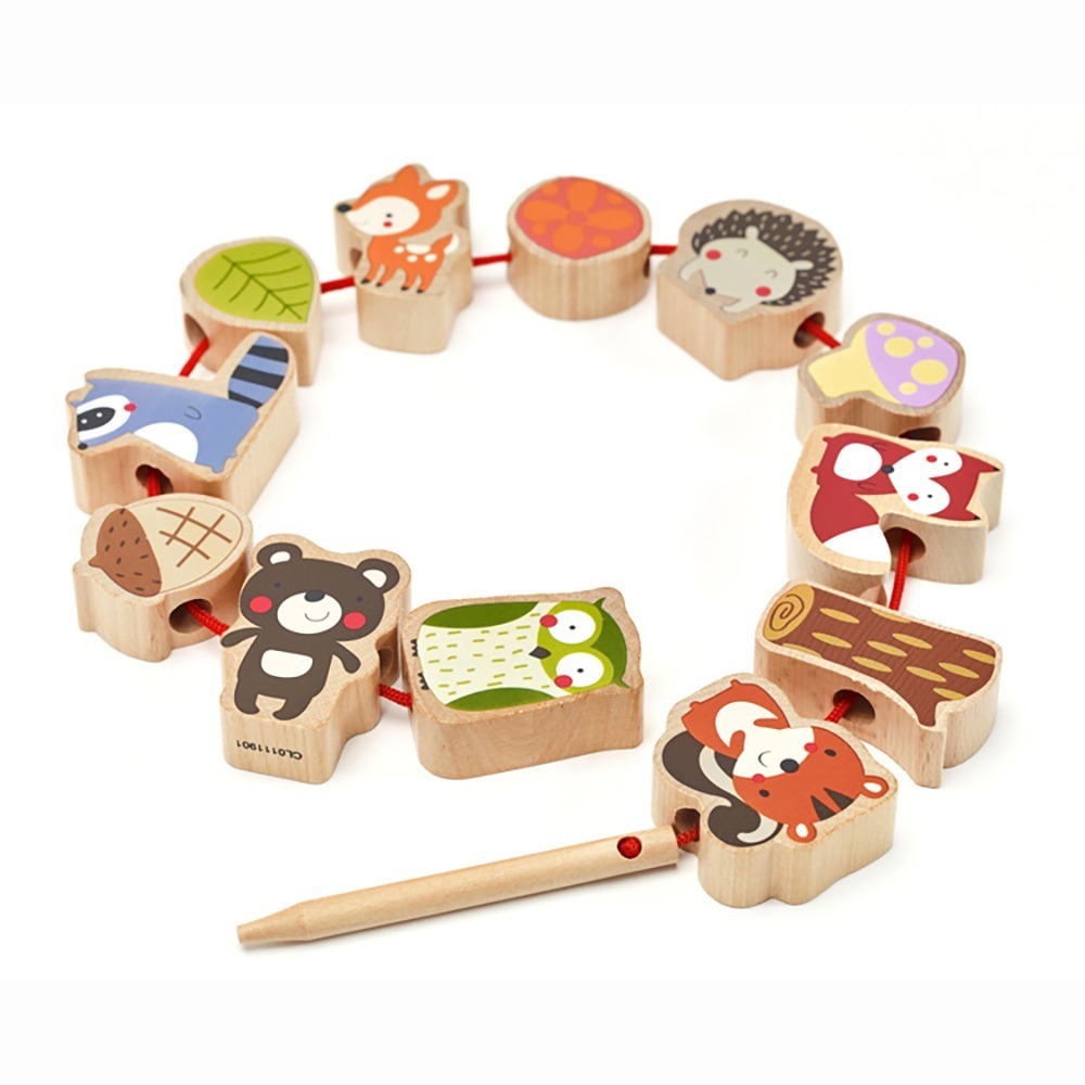 【德國 classic world 客來喜經典木玩】幼兒木製串珠-森林款《3634》-細節圖3