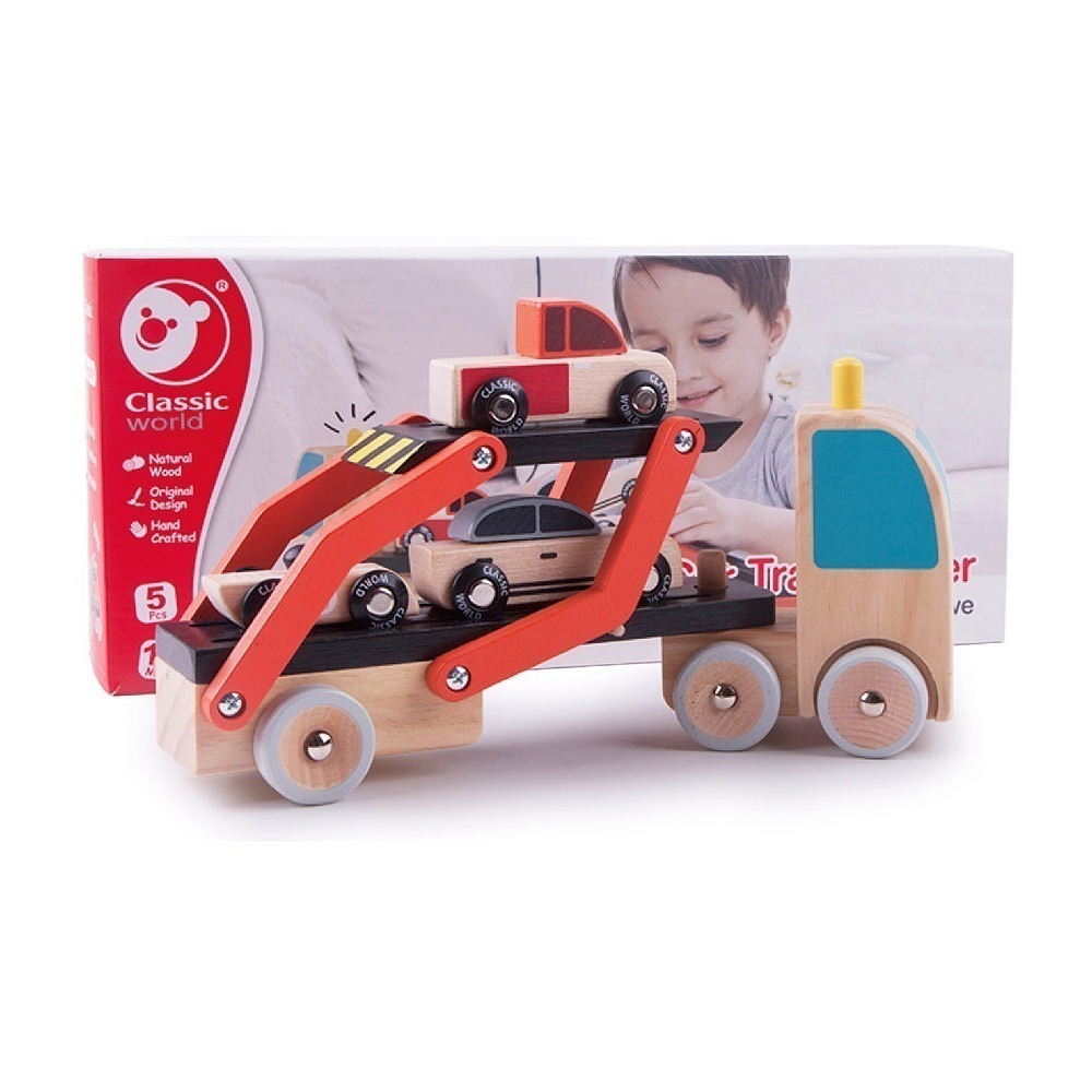 【德國 classic world 客來喜經典木玩】兒童拼裝雙層卡車《53771》-細節圖2