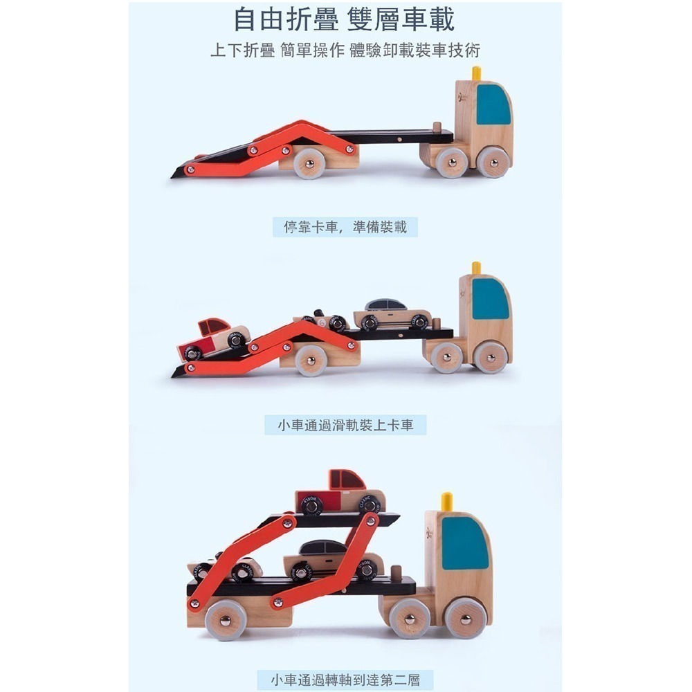 【德國 classic world 客來喜經典木玩】兒童拼裝雙層卡車《53771》-細節圖5