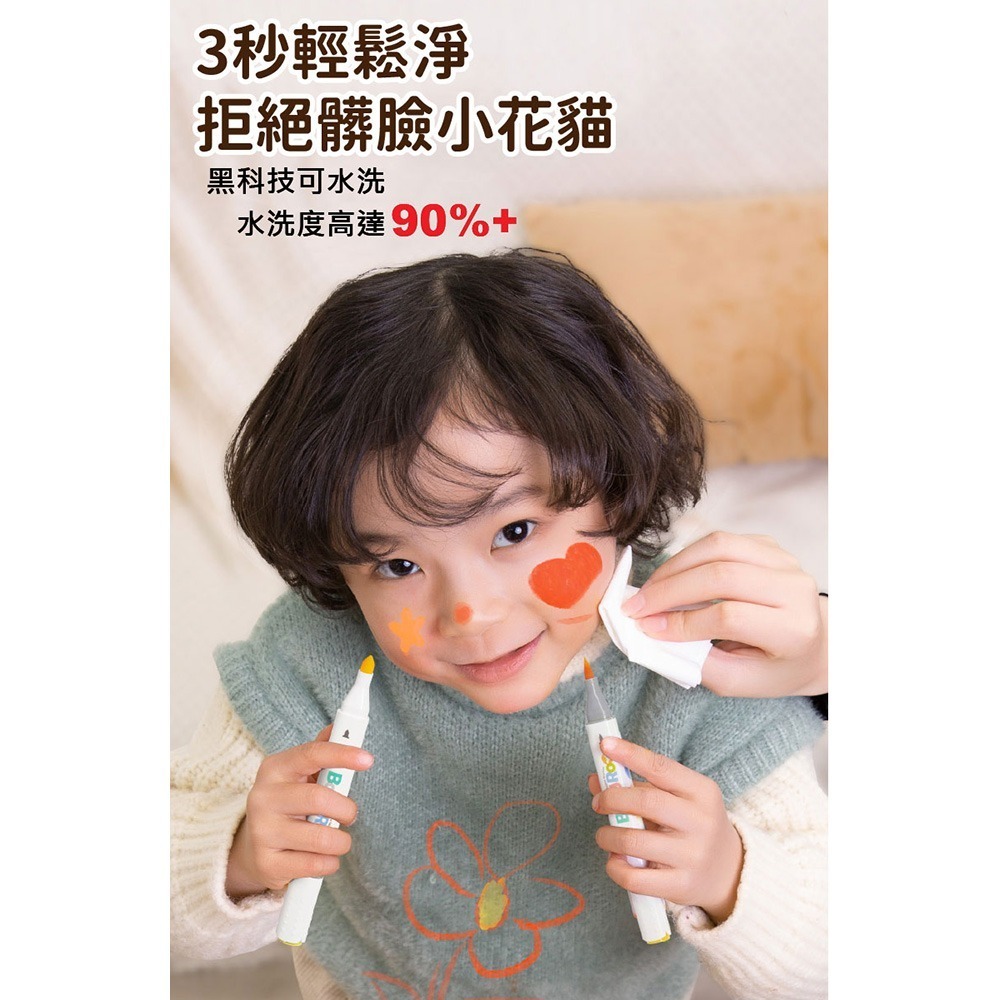 【JoanMiro 原創美玩 】兒童雙頭可水洗彩色筆(24色) JM80479-細節圖10