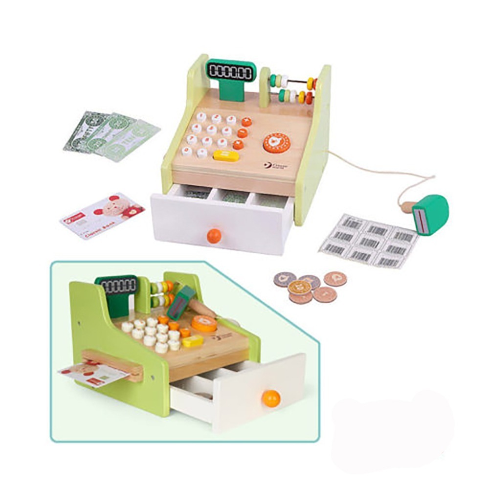 【德國 classic world 客來喜經典木玩】小老闆木製收銀機《54167》-細節圖2