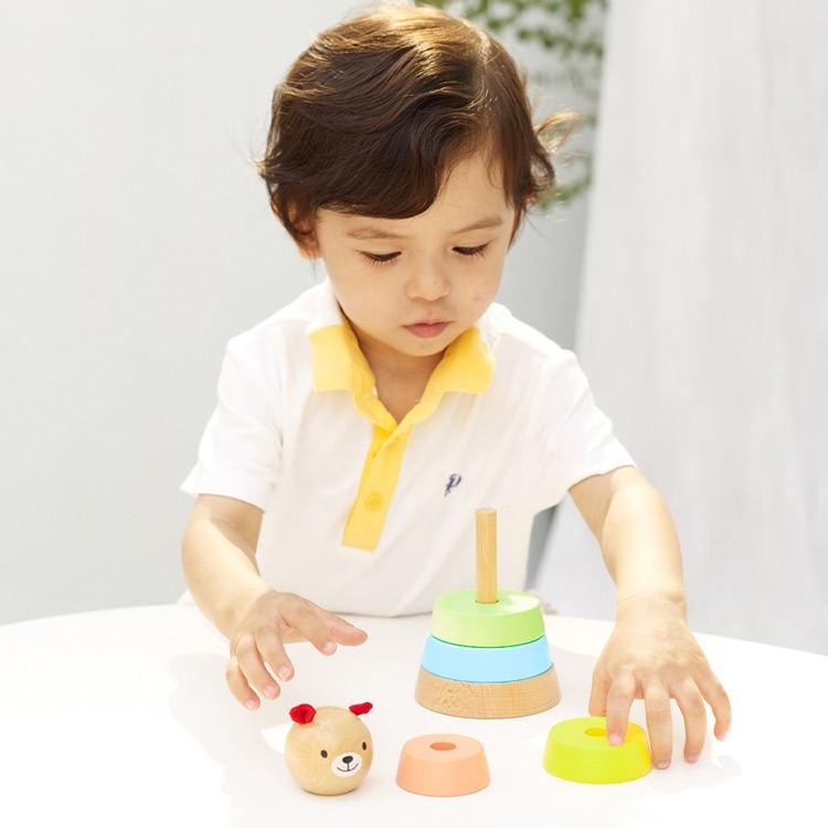 【德國 classic world 客來喜經典木玩】小熊可可套圈圈《20100》-細節圖6