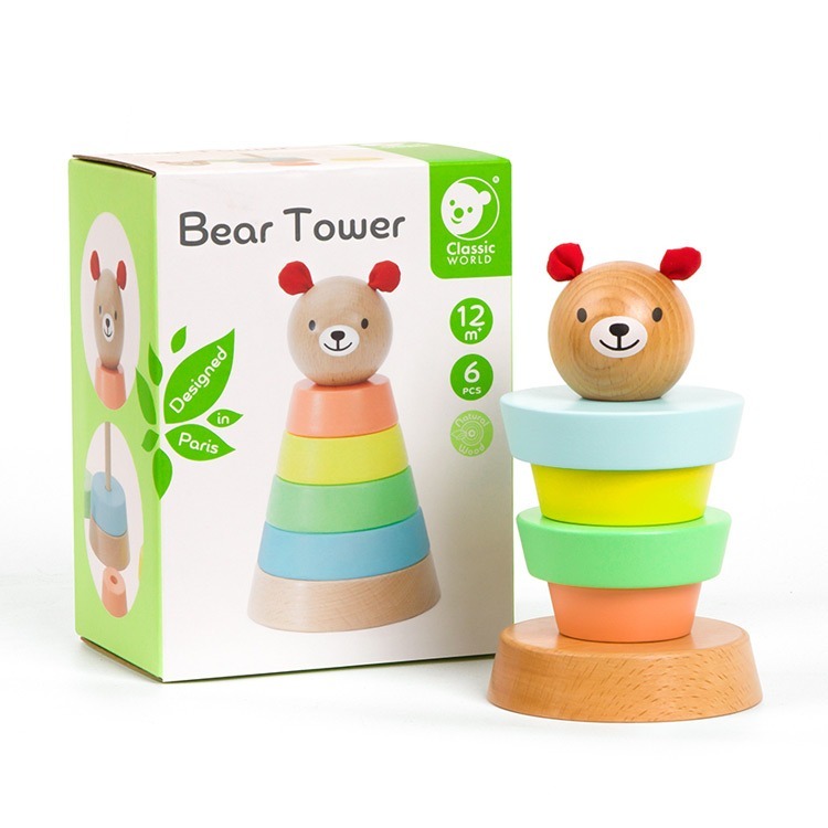 【德國 classic world 客來喜經典木玩】小熊可可套圈圈《20100》-細節圖10