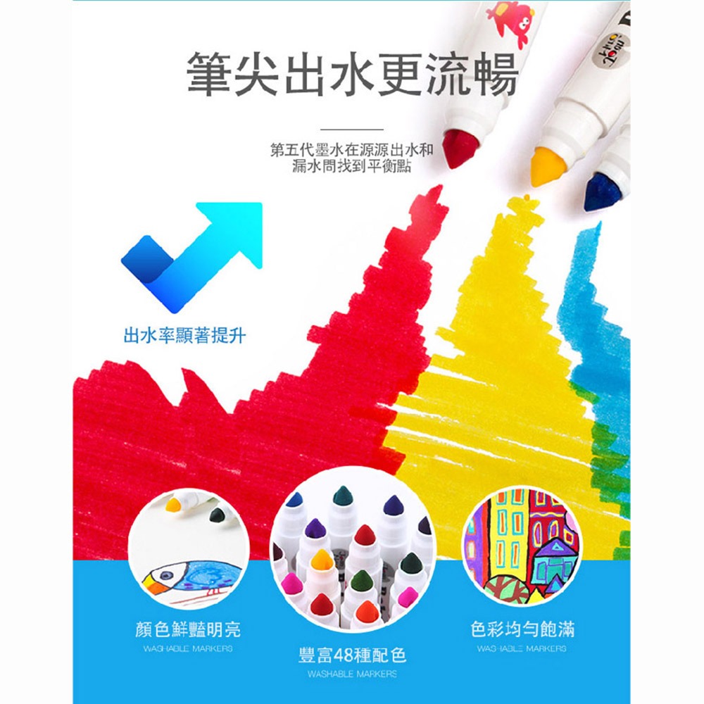 【JarMelo 原創美玩】兒童可水洗彩色筆(12色) JA90480-細節圖6